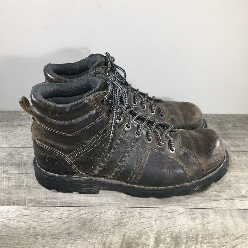 Dr. Docs Martens Doc Calvin Lace Up Mens Distressed Leather Boots UK 13 US 14